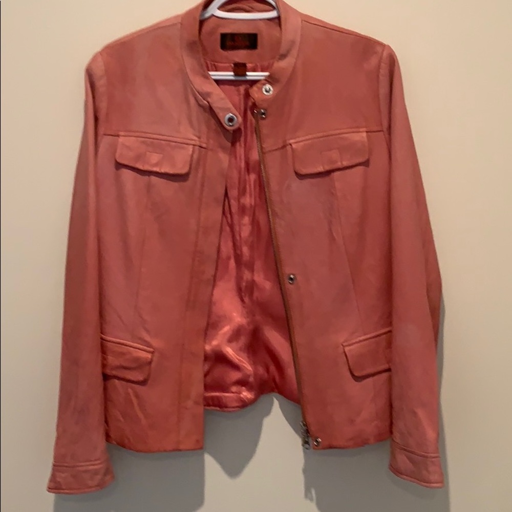 Danier Coral Leather Jacket